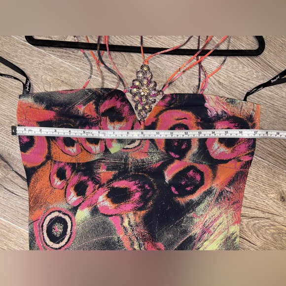 Joseph Ribkoff Hi-Lo Dress in Black and Orange - Picture 14 of 16